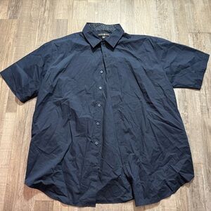 Beverly Hills Polo Club Men's Navy Polka Dot Shirt